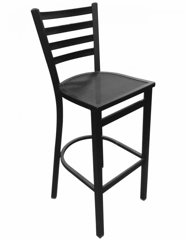 Holland Bar Stool Ohio State OD400 Black 24" Outdoor Stool Mesh Seat